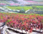 Cuadro de un viñedo de Haro en La Rioja
