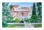 Cuadro en acuarela de la Alhambra de Granada